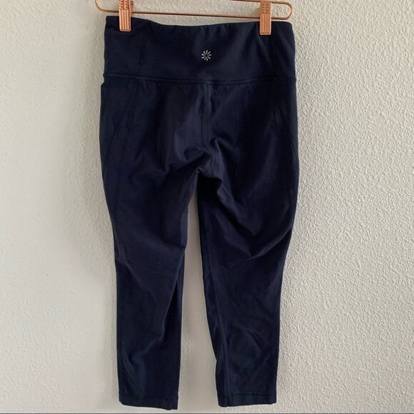 Athleta Chaturanga Capri Crop Leggings Dark Blue XS - Picture 2 of 5